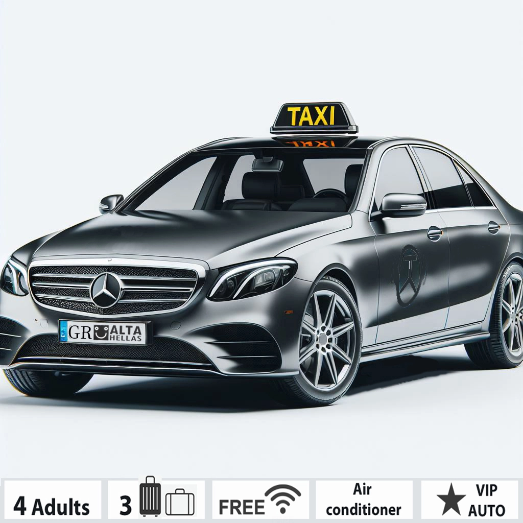 Luxury Mercedes taxi available for booking in Ierapetra, Greece